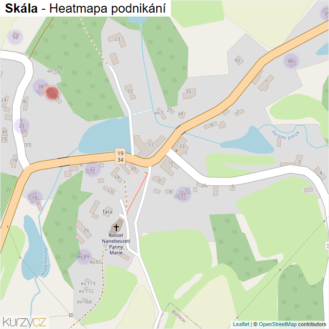 Mapa Skála - Firmy v části obce.