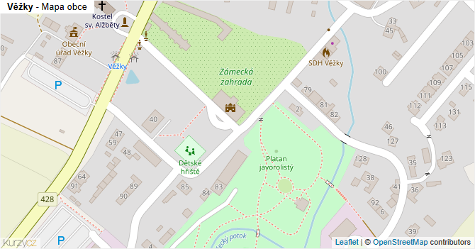 Věžky - mapa obce