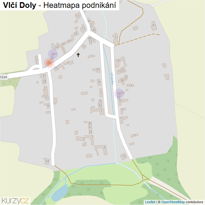 Mapa Vlčí Doly - Firmy v části obce.