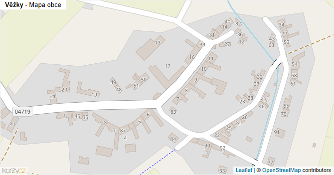Věžky - mapa obce