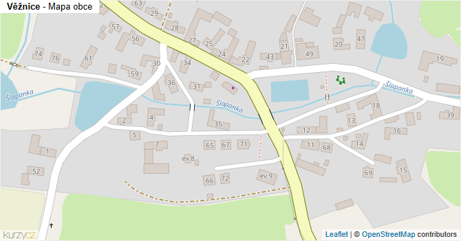 Věžnice - mapa obce