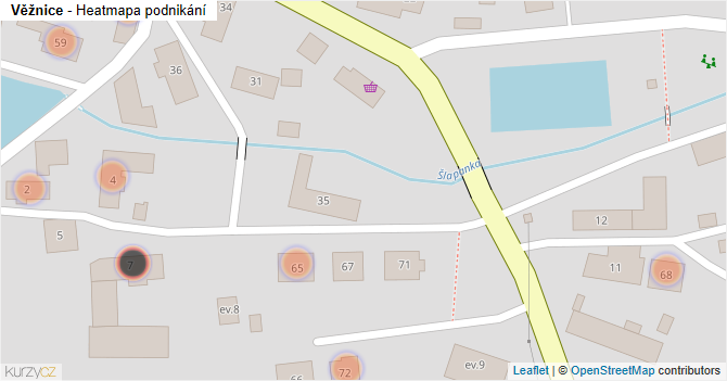 Věžnice - mapa podnikání