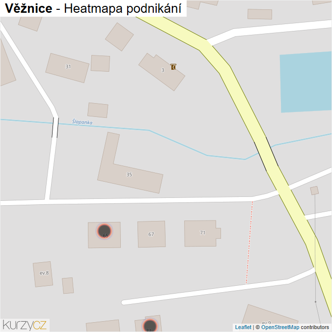 Mapa Věžnice - Firmy v obci.