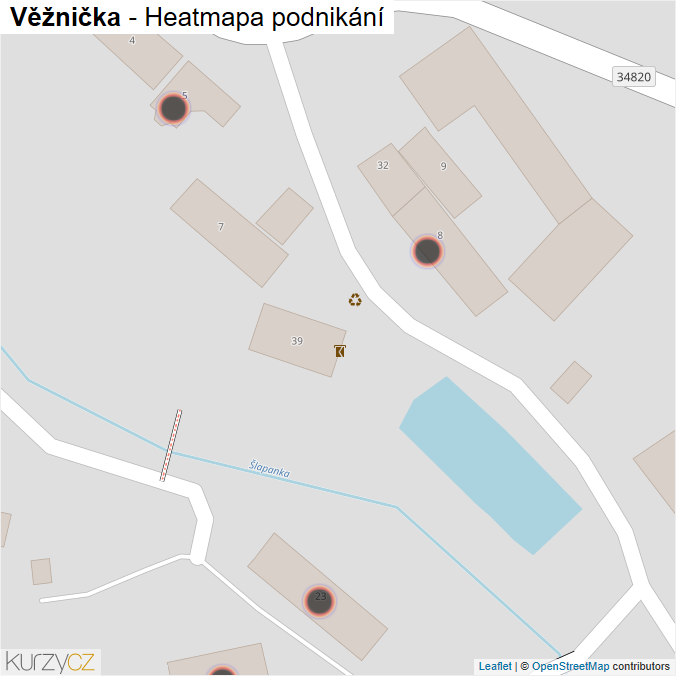 Mapa Věžnička - Firmy v obci.