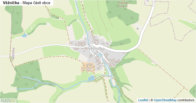 Věžnička - mapa části obce