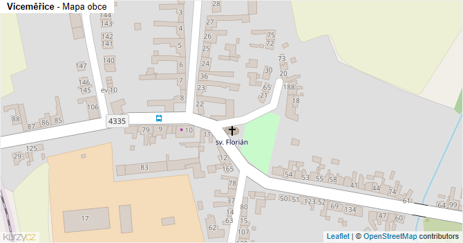 Víceměřice - mapa obce