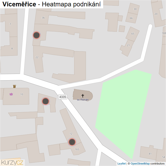 Mapa Víceměřice - Firmy v obci.