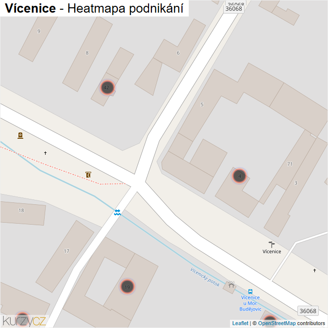 Mapa Vícenice - Firmy v obci.