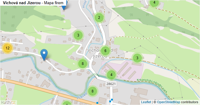 Víchová nad Jizerou - mapa firem