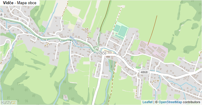 Vidče - mapa obce