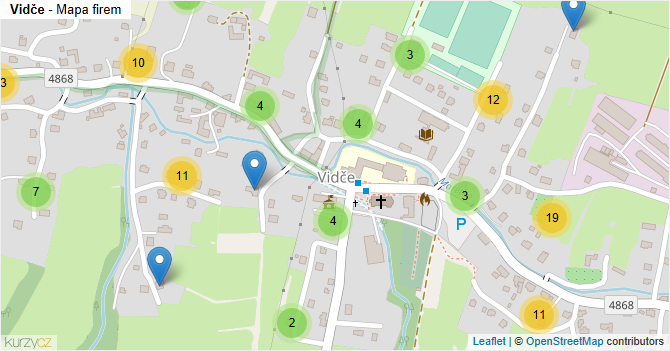 Vidče - mapa firem