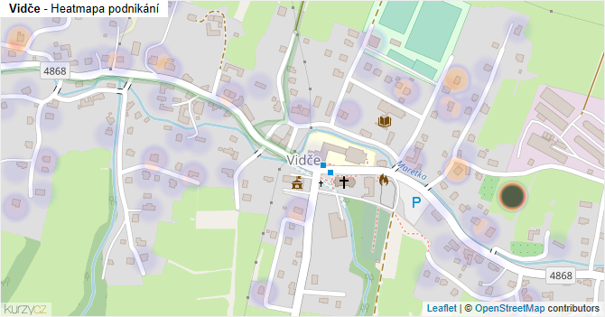 Vidče - mapa podnikání