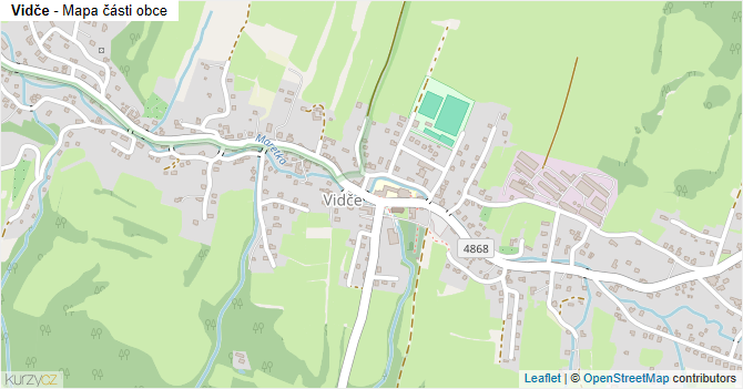 Vidče - mapa části obce