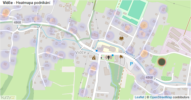 Vidče - mapa podnikání