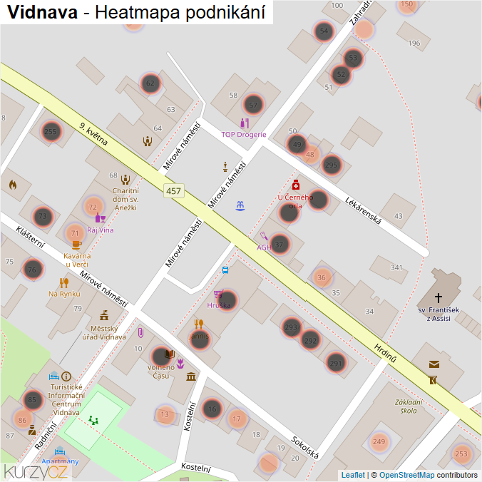 Mapa Vidnava - Firmy v obci.