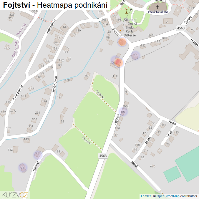 Mapa Fojtství - Firmy v ulici.