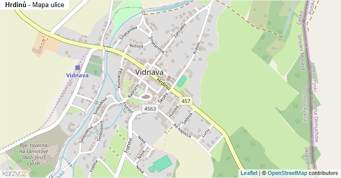 Hrdinů - mapa ulice