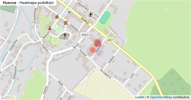 Husova - mapa podnikání