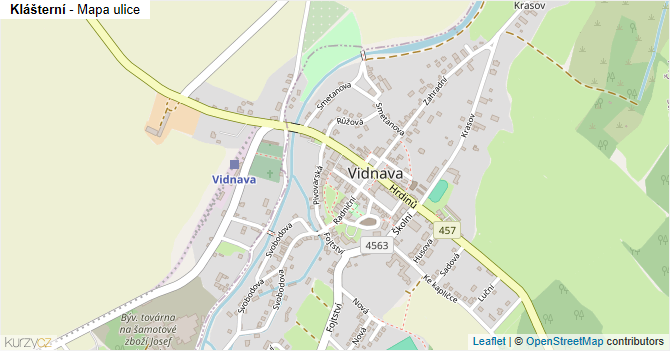 Klášterní - mapa ulice