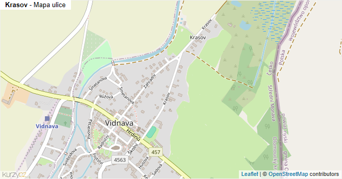Krasov - mapa ulice