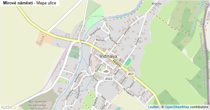 Mírové náměstí - mapa ulice