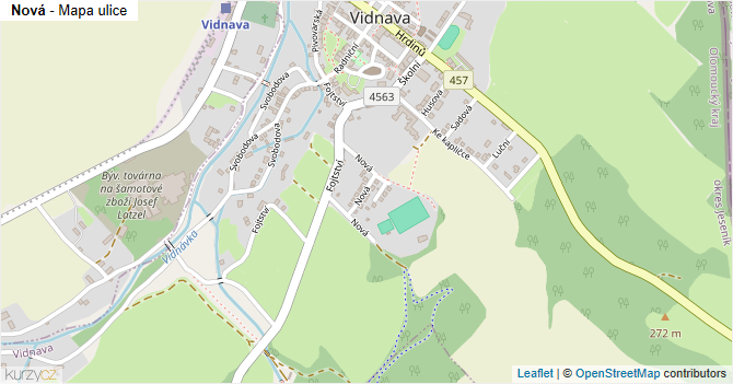 Nová - mapa ulice