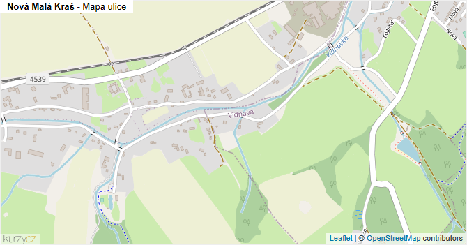 Nová Malá Kraš - mapa ulice