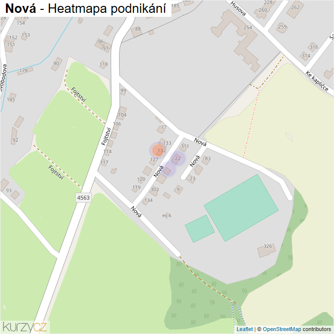 Mapa Nová - Firmy v ulici.