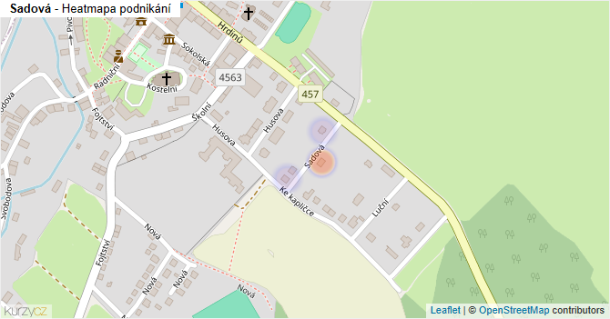 Sadová - mapa podnikání