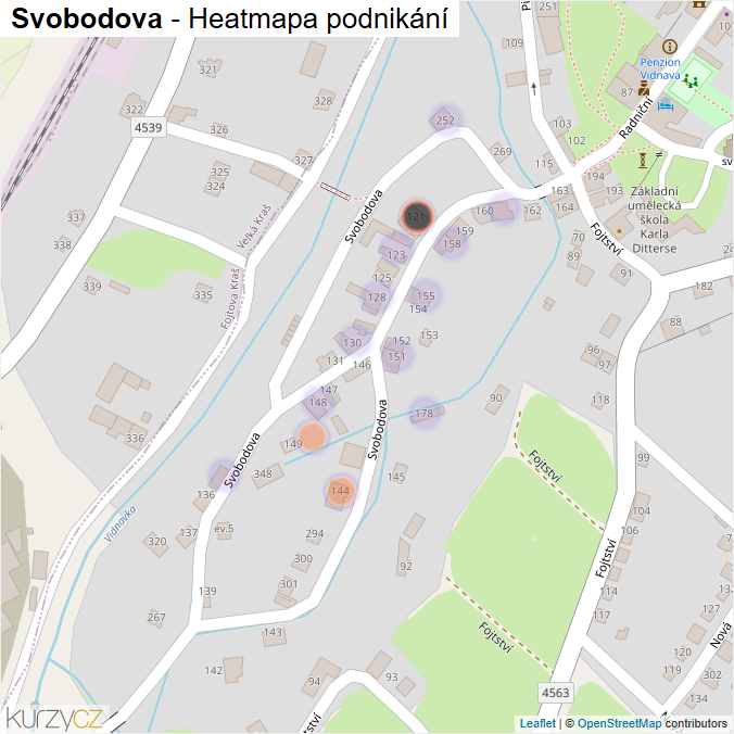 Mapa Svobodova - Firmy v ulici.