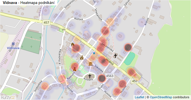 Vidnava - mapa podnikání