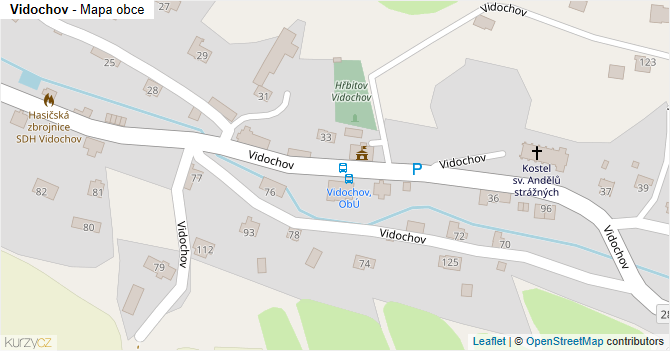 Vidochov - mapa obce