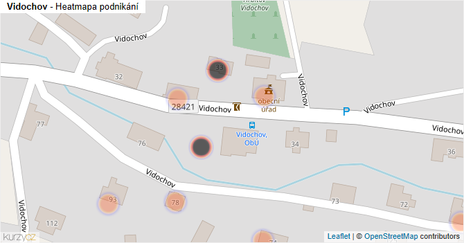 Vidochov - mapa podnikání