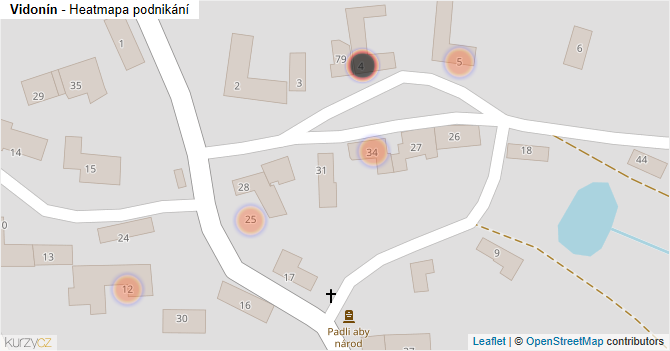 Vidonín - mapa podnikání