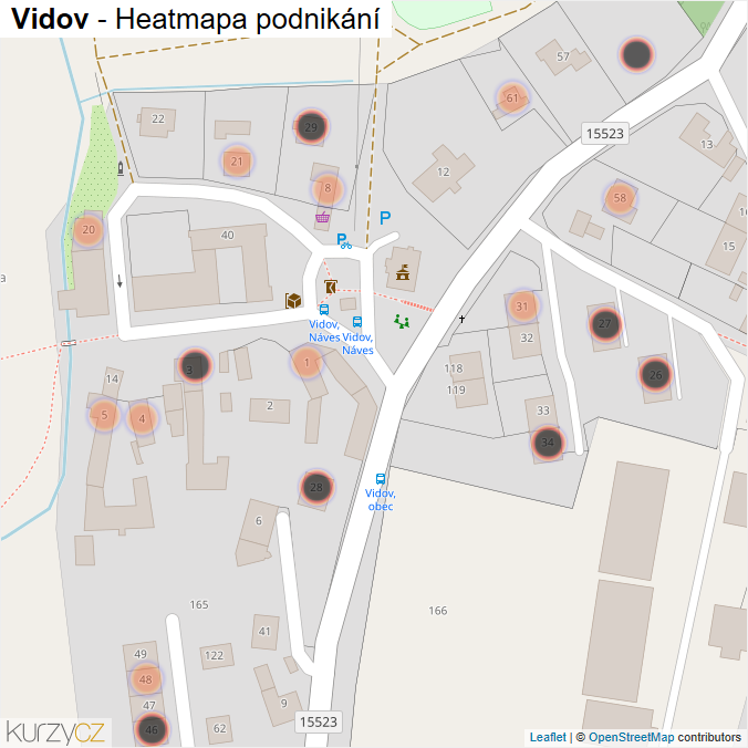 Mapa Vidov - Firmy v obci.