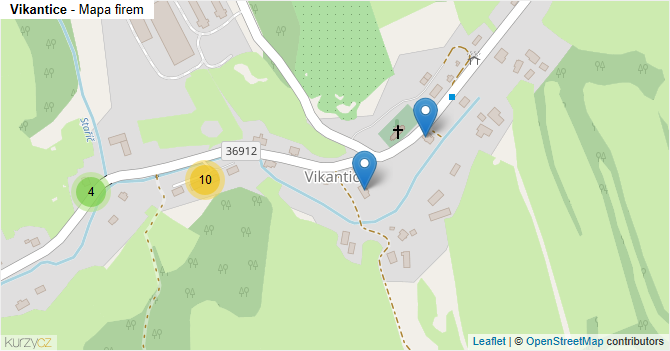 Vikantice - mapa firem