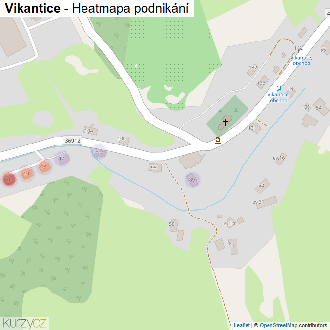 Mapa Vikantice - Firmy v části obce.