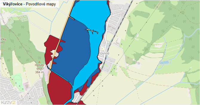 Vikýřovice - záplavové mapy stoleté vody