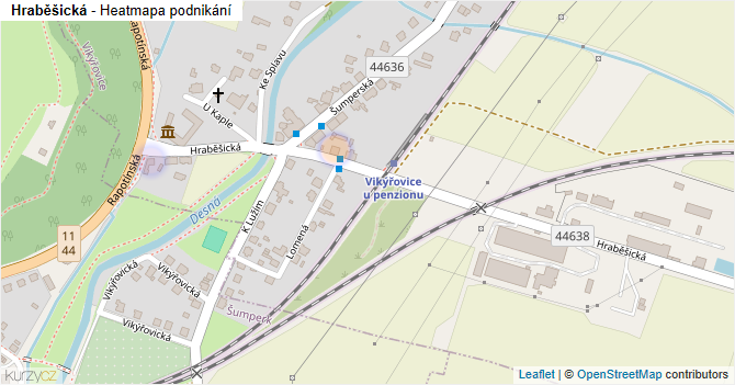Hraběšická - mapa podnikání