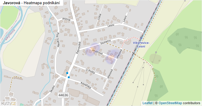 Javorová - mapa podnikání
