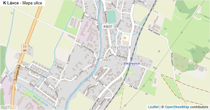 K Lávce - mapa ulice