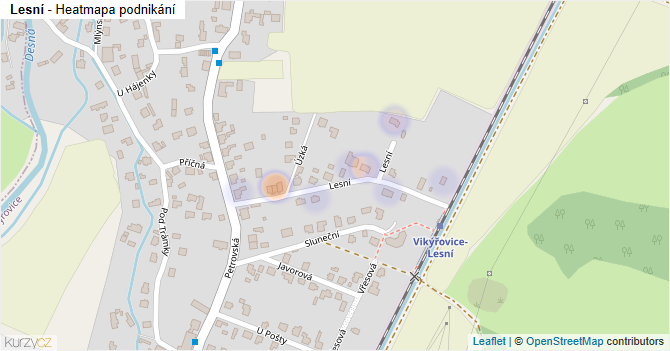 Lesní - mapa podnikání