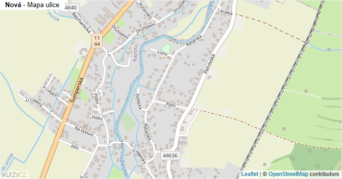 Nová - mapa ulice
