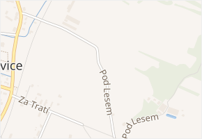 Pod Lesem v obci Vikýřovice - mapa ulice