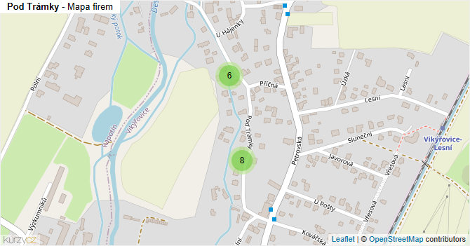 Pod Trámky - mapa firem