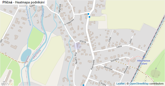 Příčná - mapa podnikání