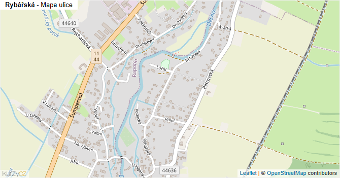 Rybářská - mapa ulice