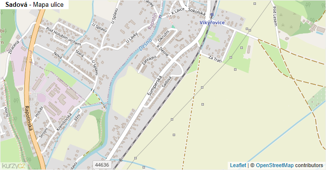 Sadová - mapa ulice