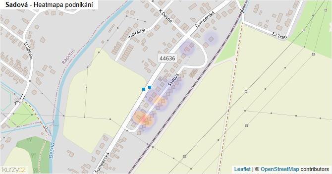 Sadová - mapa podnikání