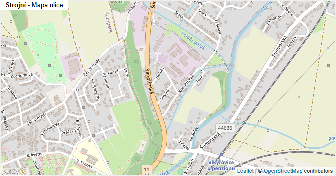 Strojní - mapa ulice